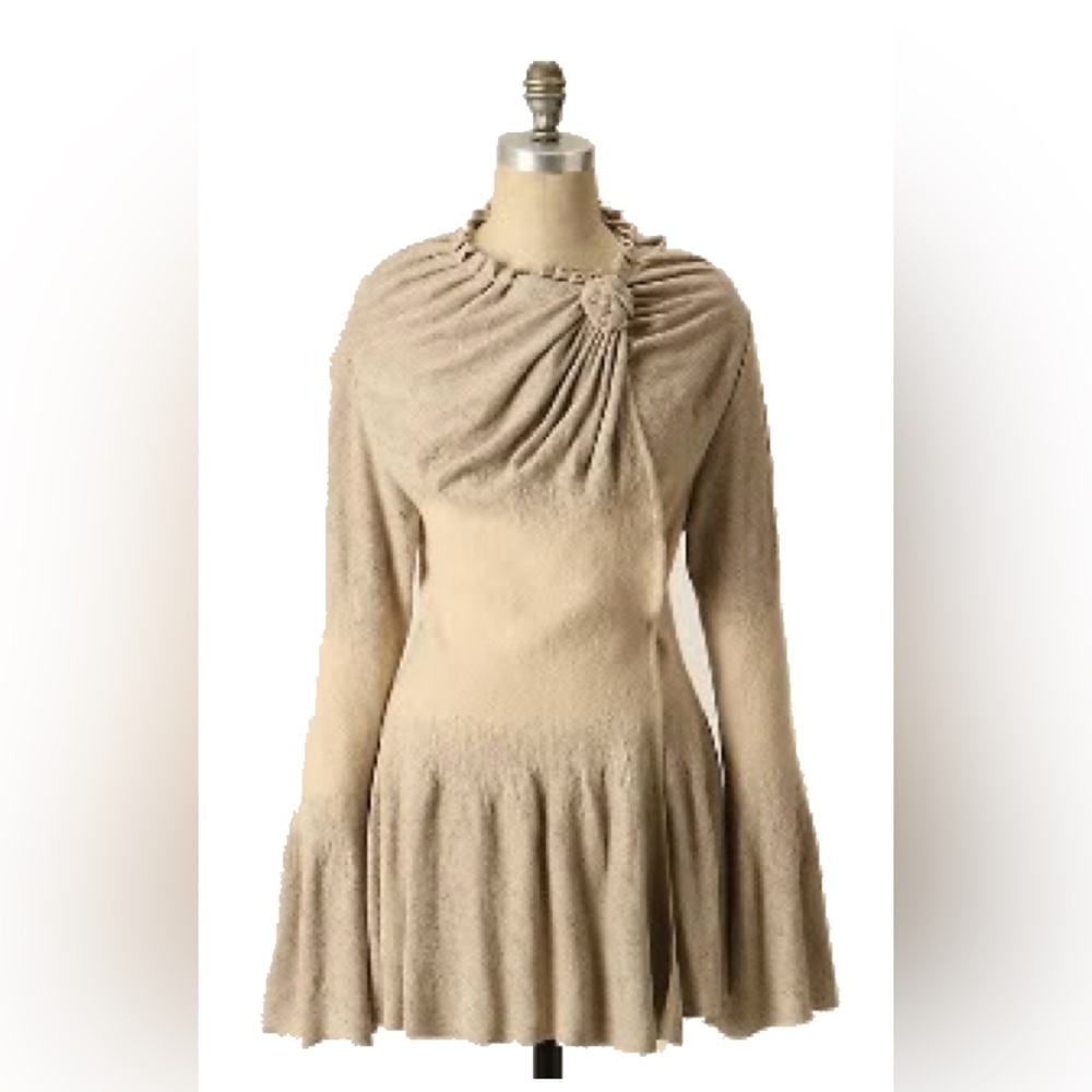 NWT Anthropologie Moth Wool Silk blend Sweater with Rosette L Made in Japan